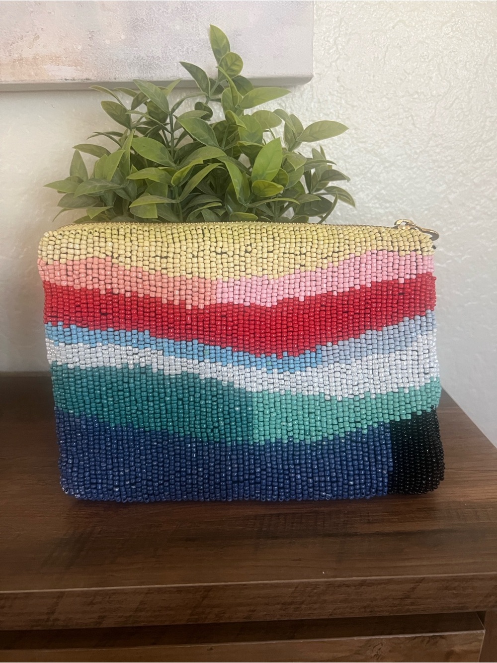 Xoxo Beaded Waves Clutch Bag